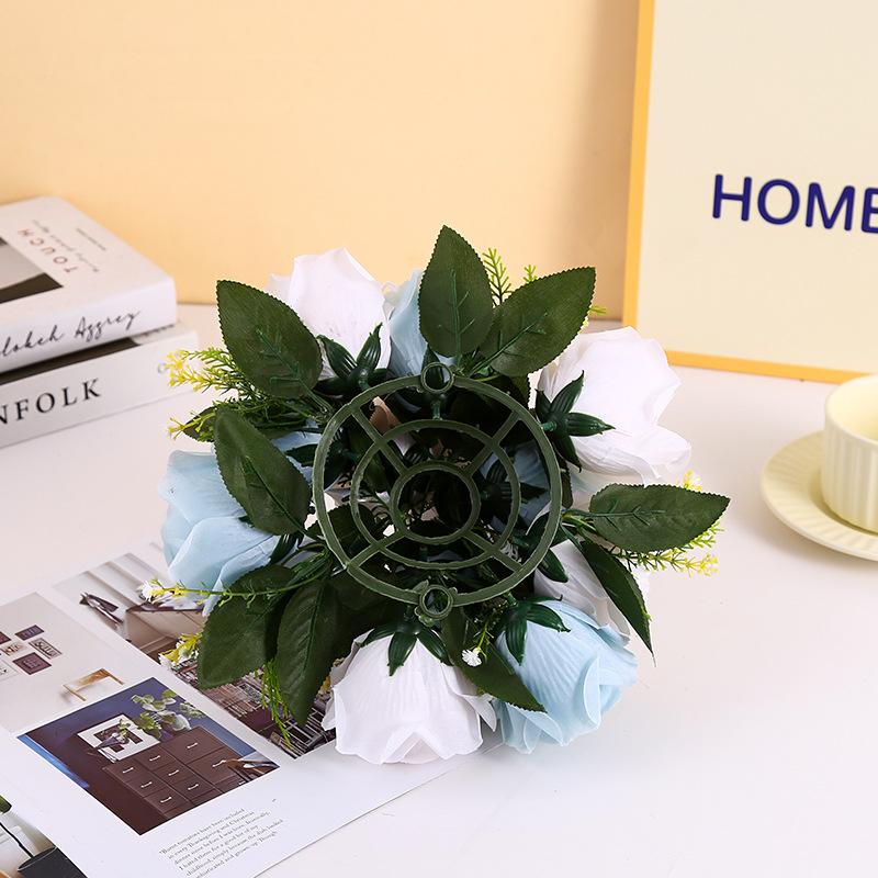 Cheap Artificial Flower Ball Plastic Green Mesh Base Silk Table Centerpieces For Wedding Decor Party Road Lead Flower Bouquets