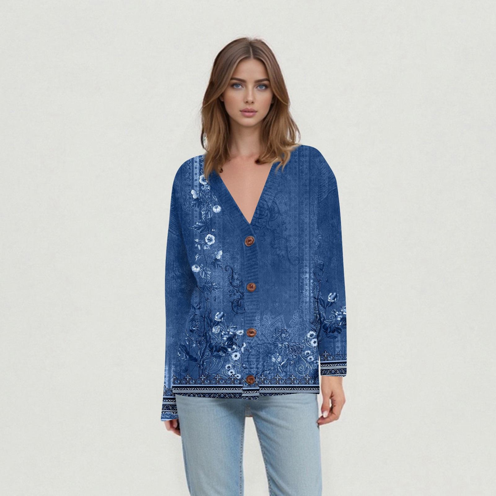 

Женские повседневные топы на каждый день Вязаный кардиган-жакет L