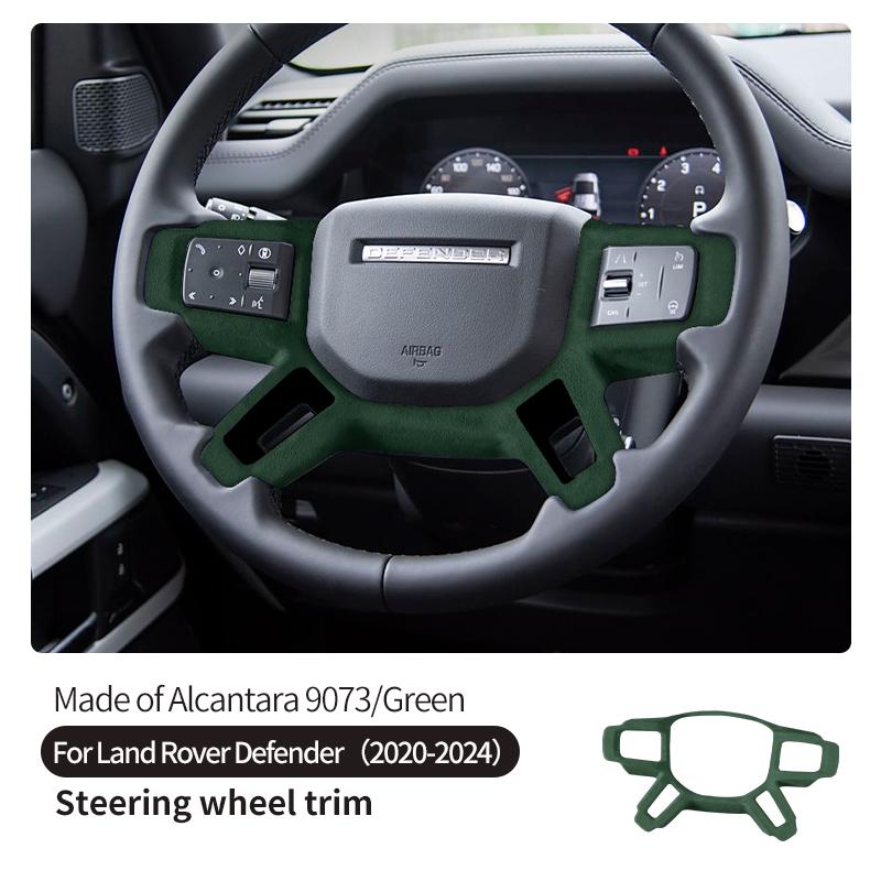 

NEW!!! Suede Fit For Land Rover Defender 90 110 2020-2024 Car Inner Car Steering Wheel Trim Made of Alcantara car Accessories