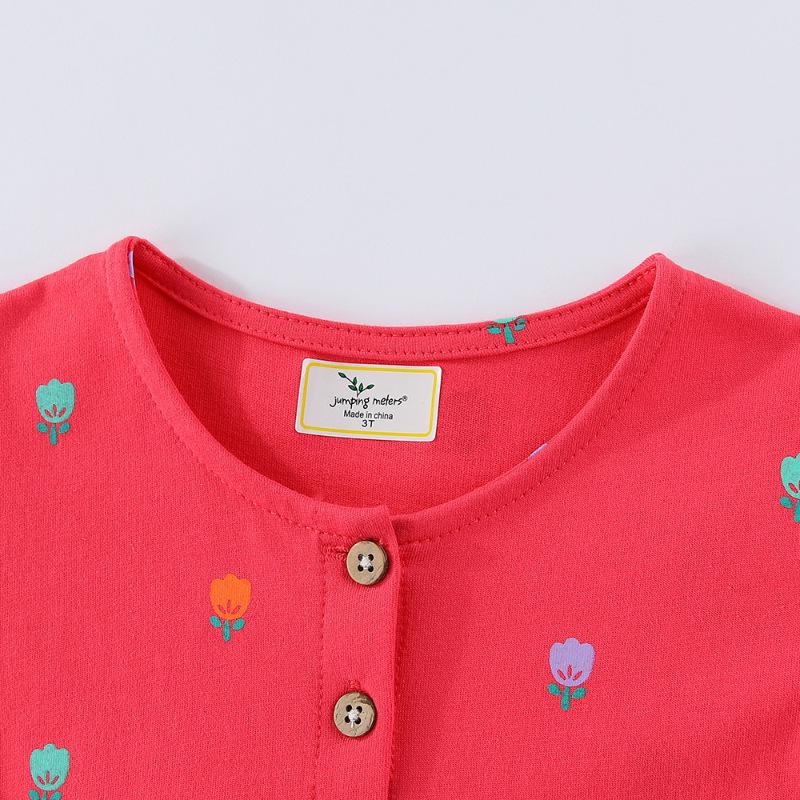 2026 Spring/Summer Girls' Cute Embroidered Short-Sleeve Knit Cotton Princess Dress