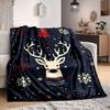 1 Peça Cobertor de Rena de Natal, Manta Leve de Flanela para Sofá, Cama, Viagem, Acampamento, Sala de Estar, Escritório, Sofá, Cadeira e Cama