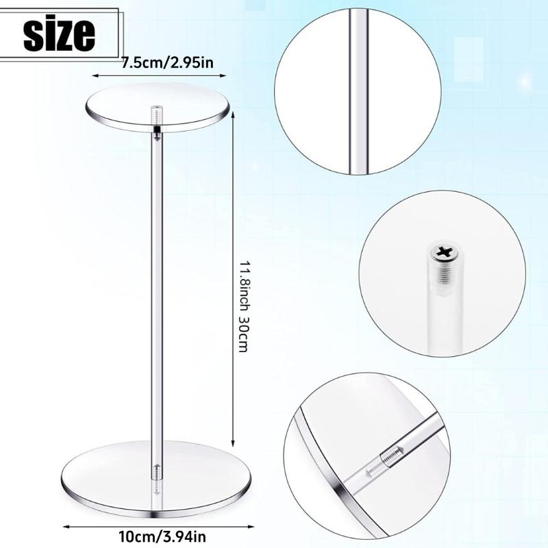 Acrylic Cap Display Stand Transparent Multi-use Wig Hat Riser Bracket for Retail Store Home Salon Organization