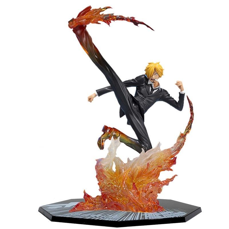 New One Piece Anime Figure Fire Fist Luffy Ace Sanji Battle Model Dolls PVC Sabo Action Figurine Zoro Ghost Three-Knife Toys