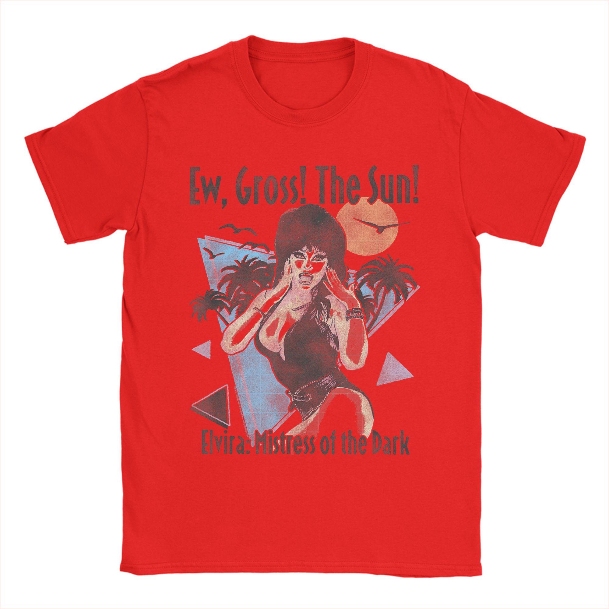 

Elvira Ew Gross The Sun Funny Retro Summerween TShirt Summer For Unisex Harajuku Casual Tshirt ShortSleeved Awesome Top Tees S