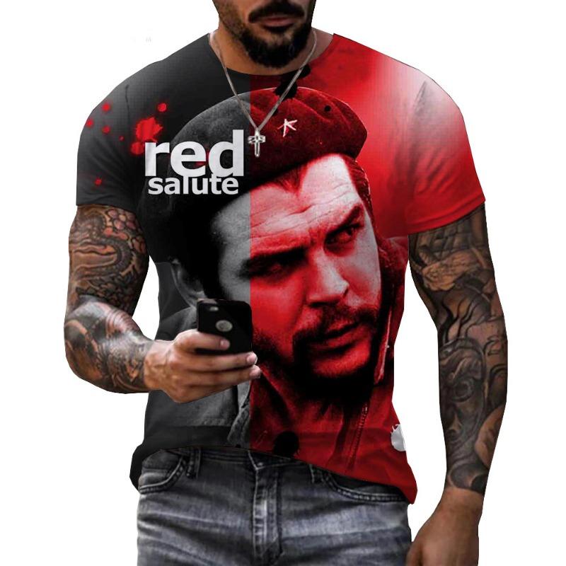 Ανδρικό T-Shirt με Γραφικό Che Guevara 3D Ρούχα Μόδα Harajuku T-Shirts Αναψυχής Λαιμόκοψη O Κοντομάνικο Πουλόβερ Καλοκαιρινά Φαρδιά Μπλουζάκια