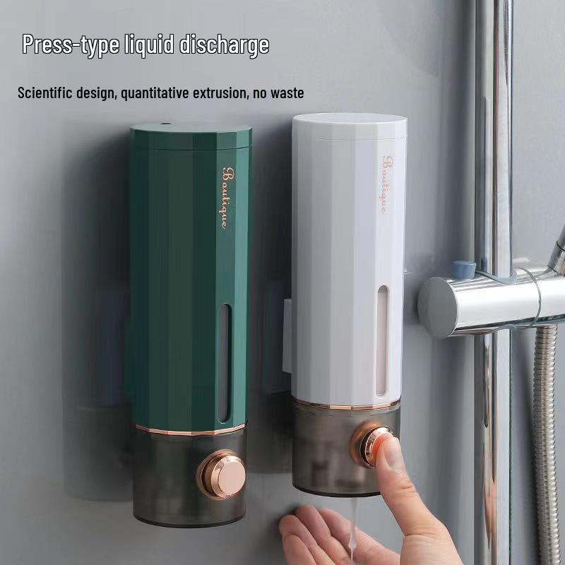 Punch-Free Wall-Mounted Bathroom Dispenser for Soap, Hand Sanitizer & Shampoo