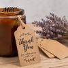 Easy to Use Hang Tags with String 100Pcs Paper Thank You String, Rectangular Gift Tags, Pre-Punched Natural Style for Boxes Hole Hanging Wedding Party