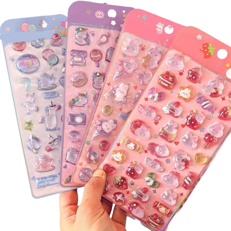 3D Puffer Sticker,Embossed Bubble Sticker Removable Funny Decorative Sticker for Crafts Scrapbooking Bullets Journal