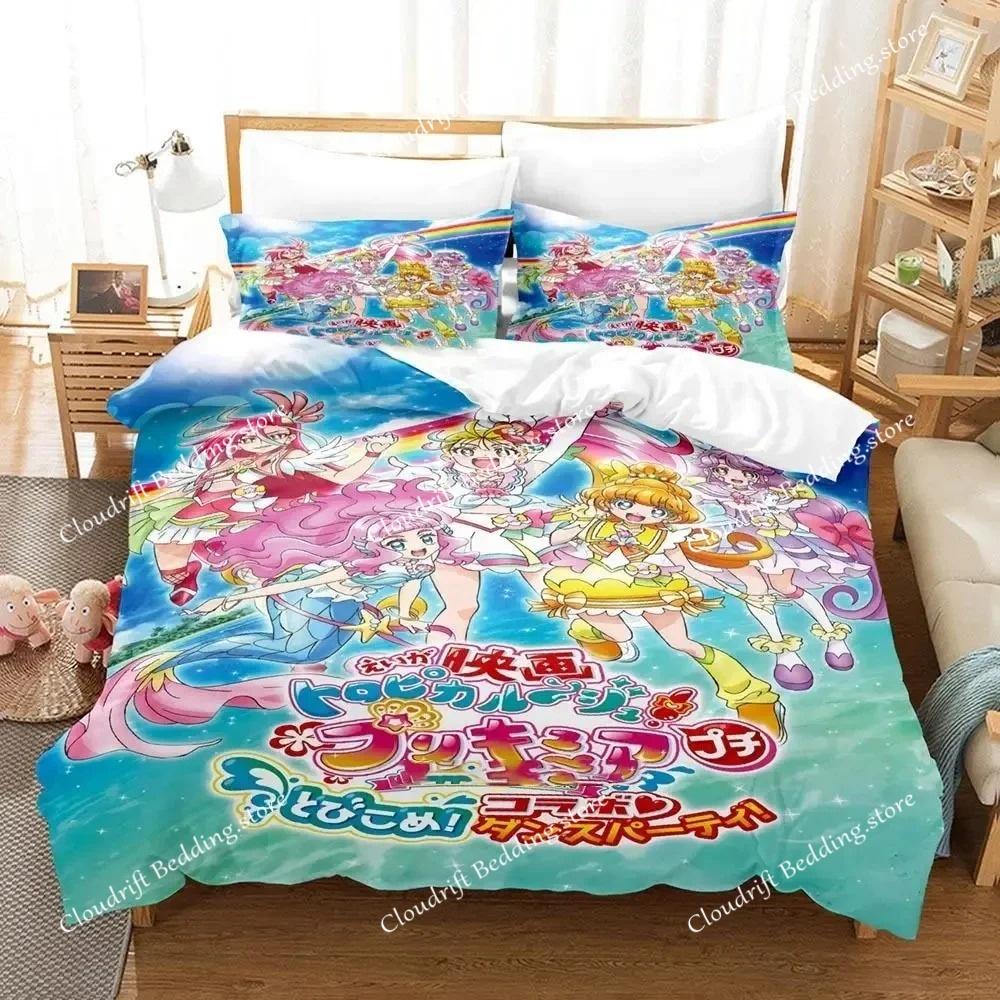 Anime Pretty Cure Bedding Set Boys Girls Twin Queen Size Duvet Cover Pillowcase Bed Kids Adult Fashion Home Textileextile