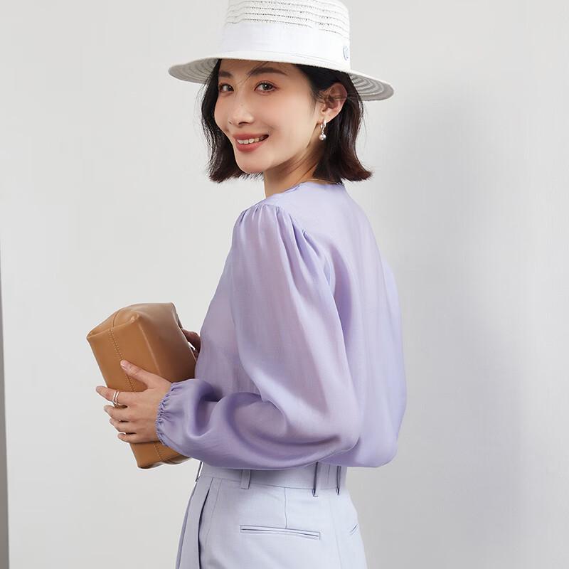 Mist Path French Elegant Lace Tencel V-neck Blouse