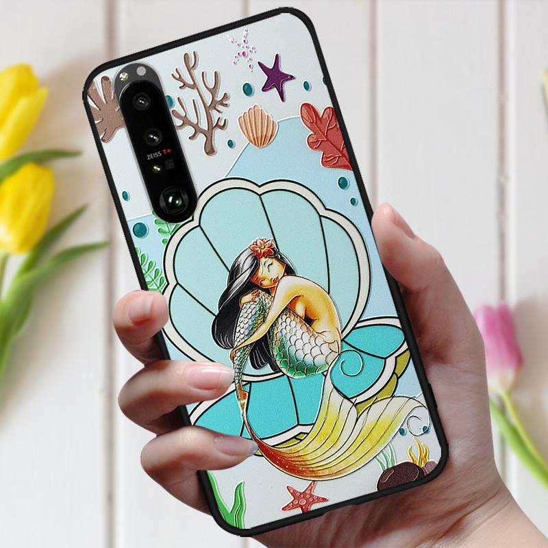 3D Emboss Flower Case For Sony Xperia 10 III Cover Cute Relief Case For Sony Xperia 1 III 5 III 10III Phone Case Coque Fashion