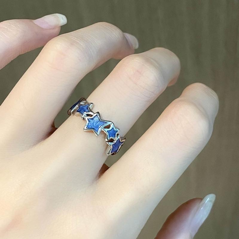 3Pcs Cute Star Wrap Finger Rings Adjustable Minimalist Dopamine Star Rings