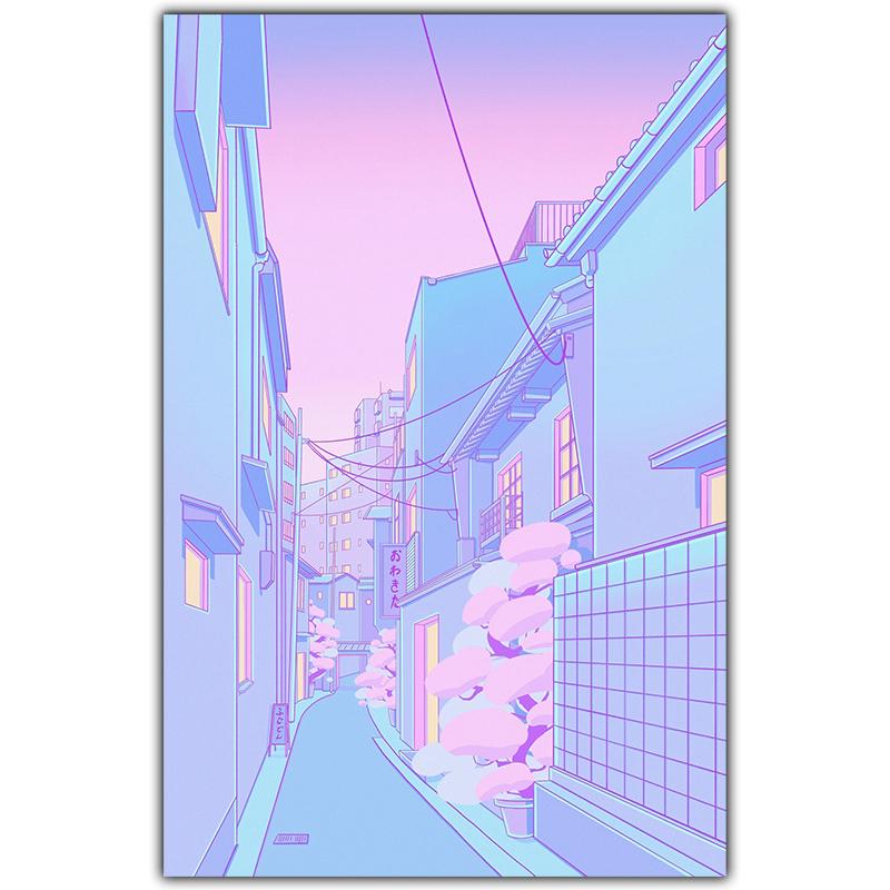 

Современное модное искусство ночной рынок популярный плакат Киото японский стиль настенное искусство холст живопись гостиная украшение дома фреска A4 21x30cm No Frame