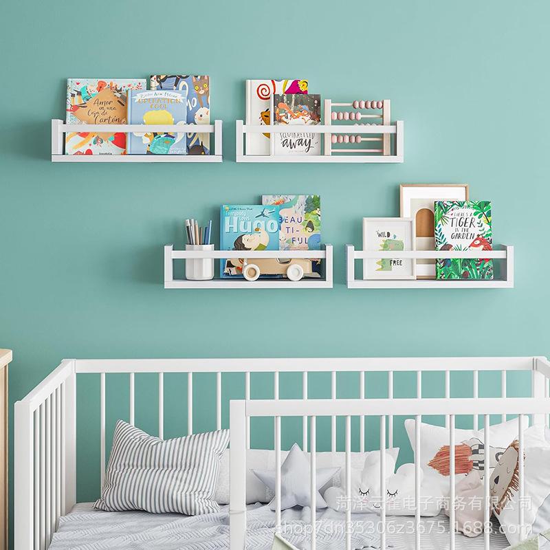 4-Piece Solid Wood Wall-Mounted Shelf: Bookcase, Spice Rack, Bathroom Storage