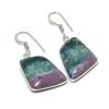 Natural Moss Agate Gemstone 925 Sterling Silver Jewelry Earring 1.58" AE-12338