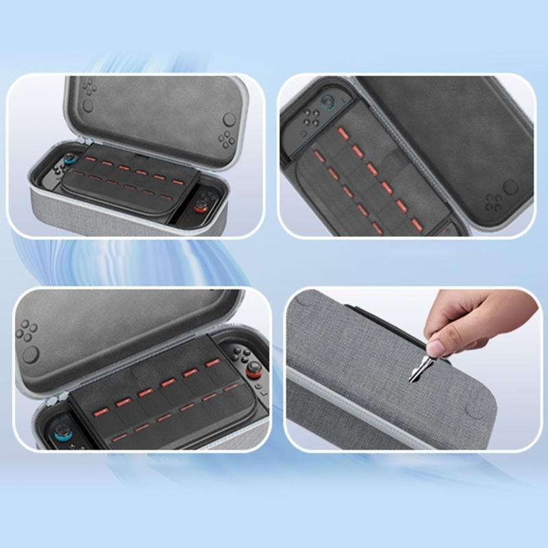 Game Console EVA Bag Scratchproof Storage Box for NS2 Protector Case with Card Slot & Handle Travel Carrying Pouch