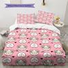 Pink Cartoon Art Pattern Bedding,Quilt Set Quilt Cover Pillowcase Home Birthday Gift (1 * Duvet Cover + 2 * Pillowcase, Without Core)
