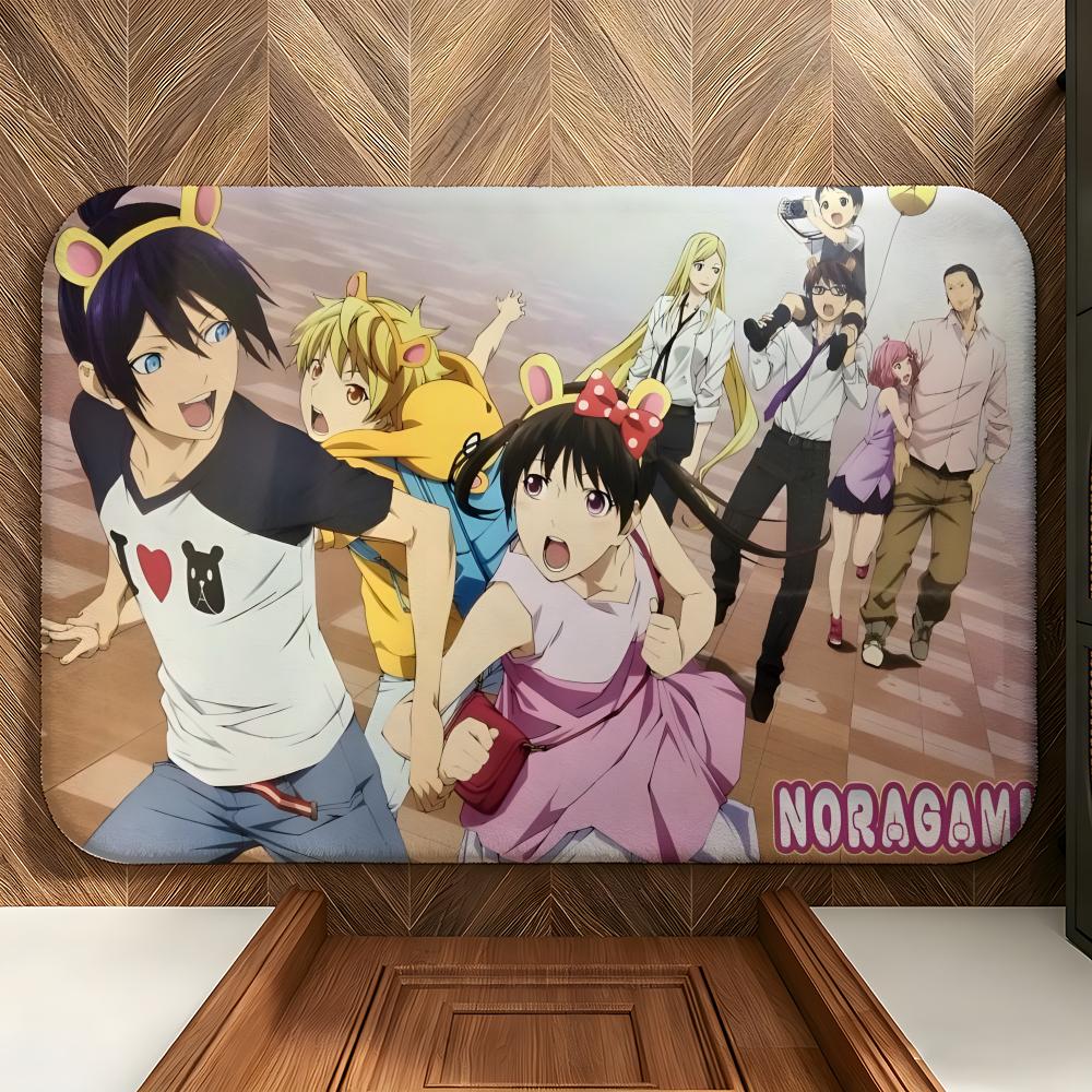 Anime N-Noragami Floor Mat Soft Flannel Floor Mat Suitable for Entryways, Living Rooms, Bedrooms, and Bathrooms