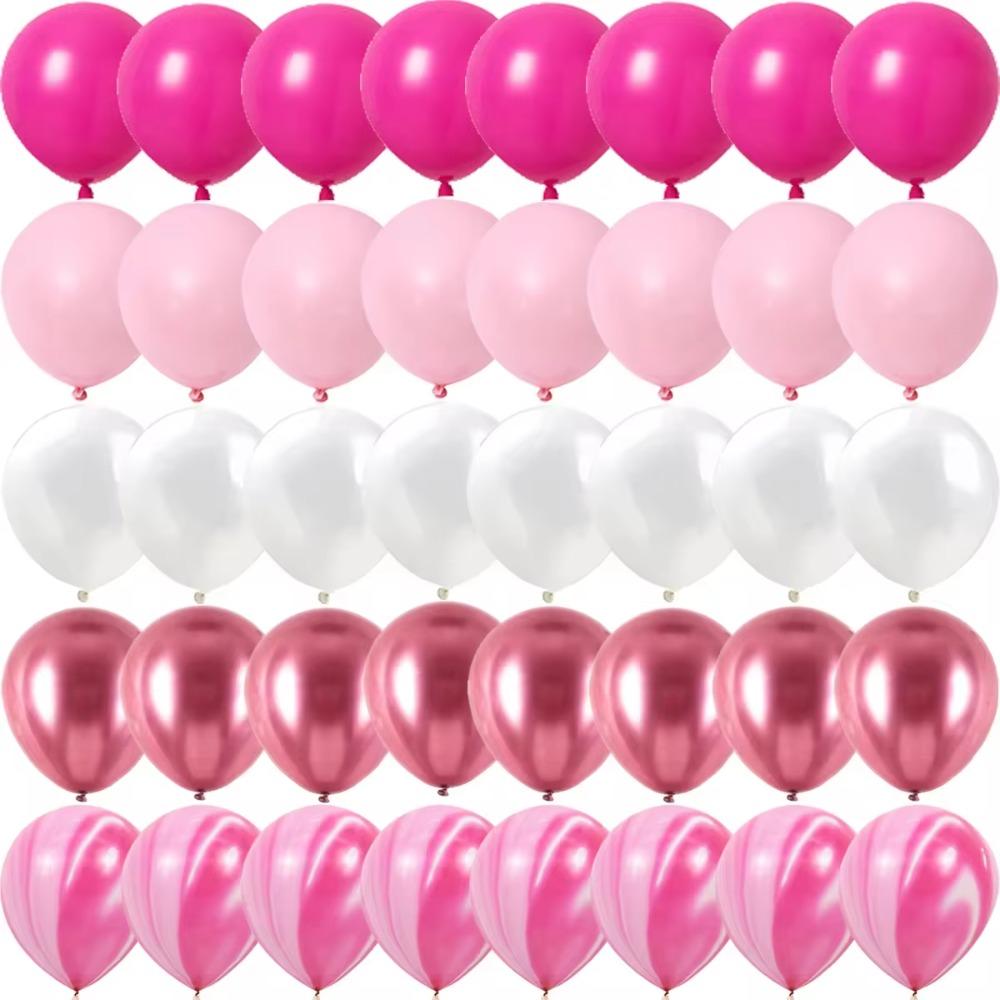 Rose Pink Metal Latex Confetti Confetti Balloons Wedding Decorations Matte Globos New Year Birthday Party Decorations