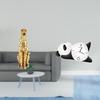 Cheetah Figurine Gold Realistic Statue Wall Clock Panda Resin