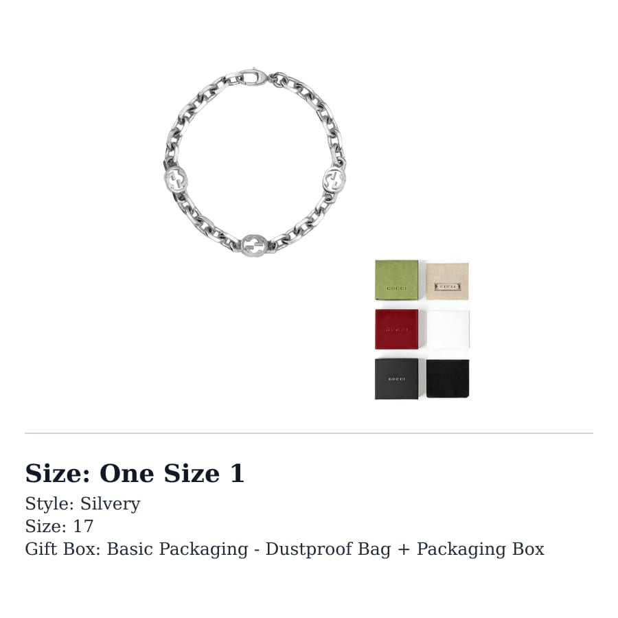 Gucci 925 Sterling Silver Bracelets Unisex Silver 620798-J8400-0811