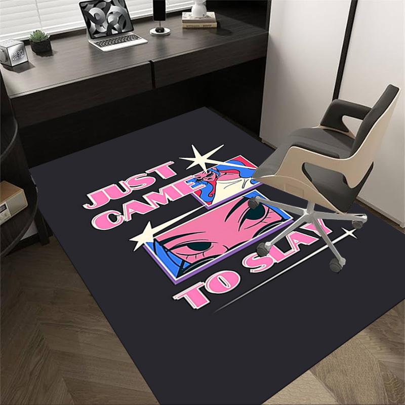 1 Stück JUST SLAY Home Office, Strapazierfähige Polyester-Fußmatte mit Einfach zu Reinigender Oberfläche, Bürodekoration, Urbaner Stil, Rutschfeste Rückseite