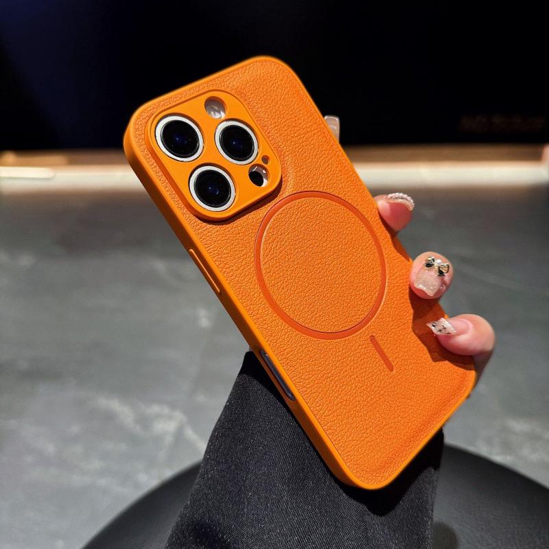 Magnetische PU-Leder Stoßfeste Hülle für Apple 16 Pro Max/iPhone 17 Pro