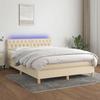 VidaXL Slatted Bed Base with Mattress and LED, Upholstered Bed, Double Bed, Adult Bedroom Interior Bed, 3133962