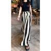2025 Summer High Waist Retro Wide-Leg Skirt-Pants for Women - Ice Silk Satin Texture, Casual Slimming Style