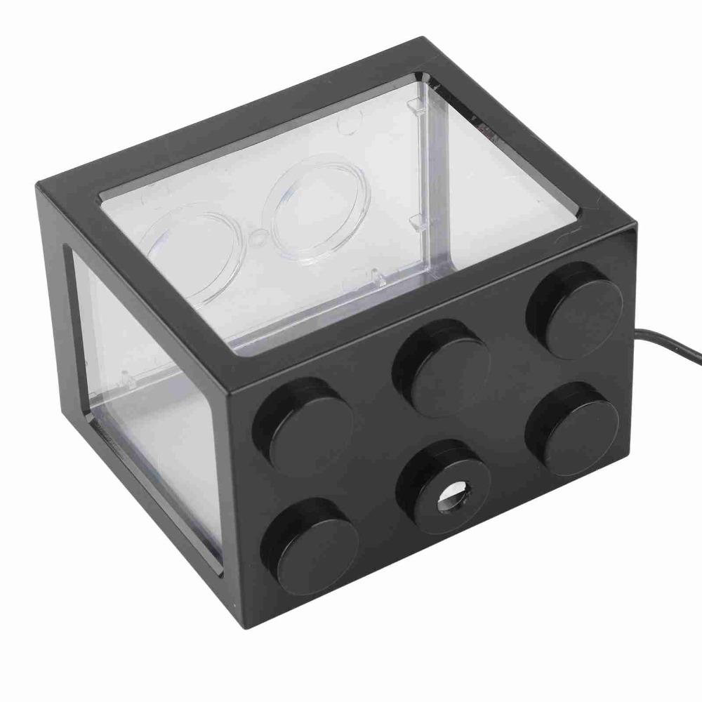 Mini-Größe Mini-Aquarium Mikrolandschaft Kunststoff USB LED-Licht Dekolicht Überlagertes Design Desktop-Aquarium
