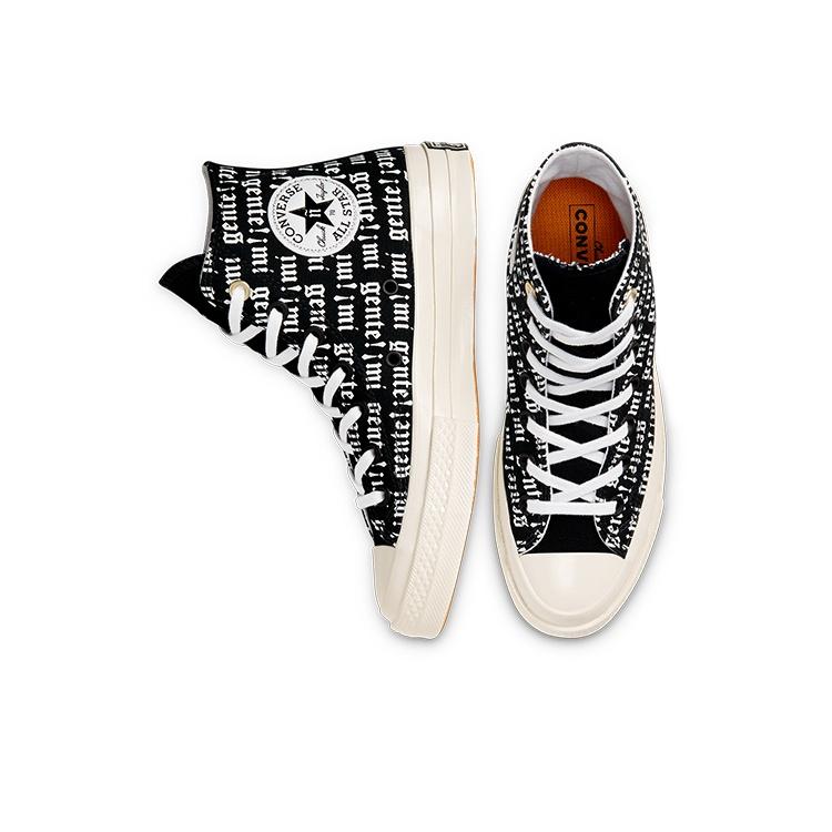 Converse Tela Anni '70 Stampa Integrale Vintage Antiscivolo Resistenti Scarpe da Skate High Top Unisex Sneakers Bianco Nero 168697C
