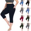 Modische, lässige Sportleggings für Damen in großen Größen mit hohem Bund und Po-Lifting-Effekt, 7/8-Länge, Yoga-Shorts