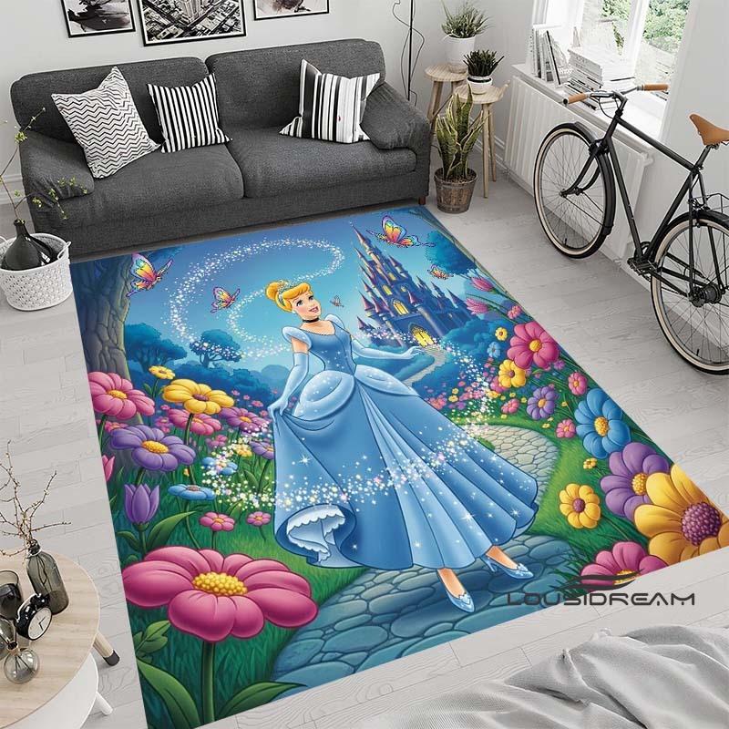 Tappeto con motivo fiabesco di Cenerentola, adatto per soggiorno, camera da letto, comodino, bagno, antiscivolo, adatto per bambina'