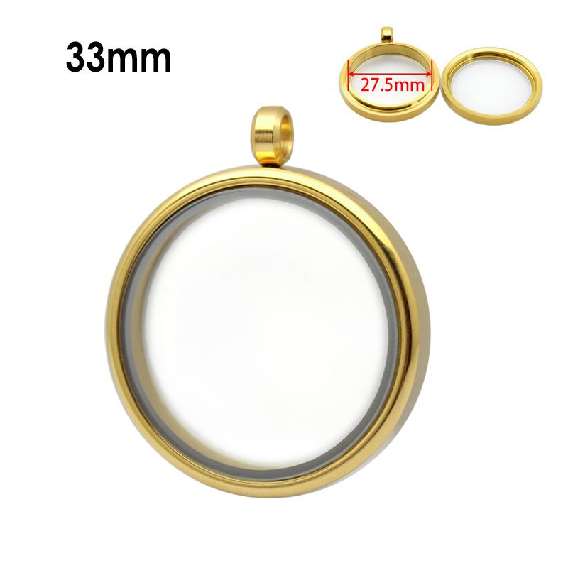 12pcs 15/20/23/25/27/30/33/35/40/45mm Stainless Steel Screw Living Memory Glass Locket Floating Charms Locket Pendant Jewelry