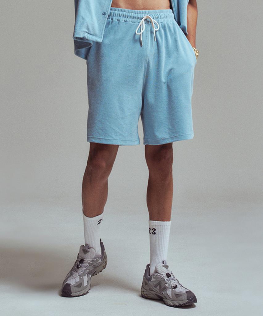 ERER Men Towel Shorts Sky Blue