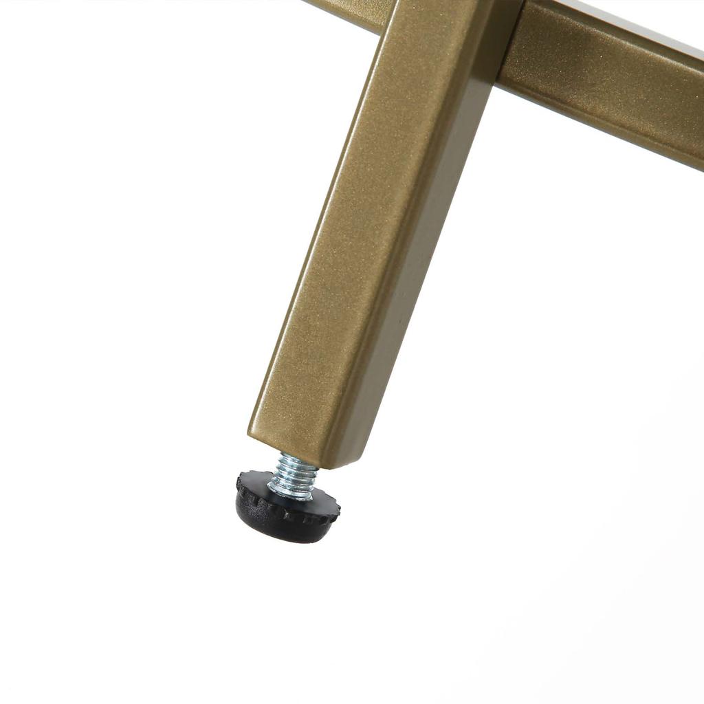 VASAGLE Round Side Table, Tempered Glass End Table With Golden Metal Frame, Small Coffee Table, Bedside Table, Living Room, Balcony