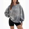 Womens Oversized Solid Gradient 3D Print Crewneck Hoodie Casual Sweatshirt 2025