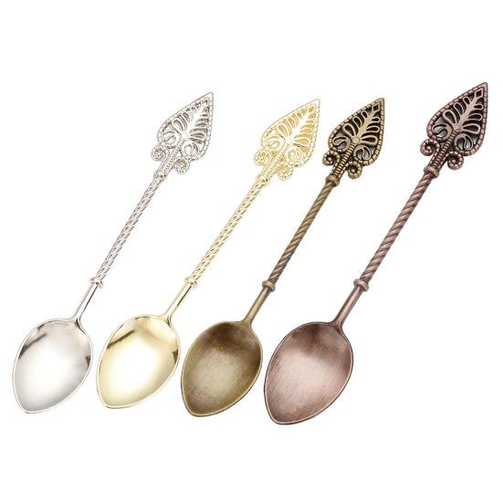 Vintage Coffee Spoon No Odor Exquisite Flower Carving Soup