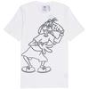 adidas T-shirt a righe con stampa retrò di Pippo da uomo X Disney Bianca HC0646