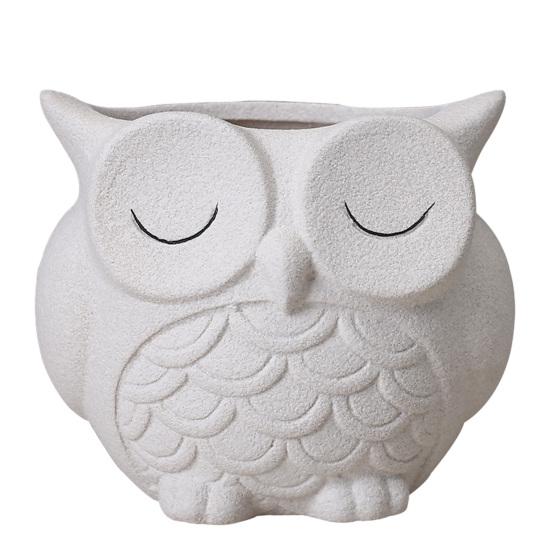

Cute Owl Planter Plant Pot with Drainage Hole Ceramic Decorative Planter for Succulents Small Aloe Home Office Desktop Decor