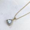 Lulu Tong S925 Silver Aquamarine Green Triangle Pendant Necklace - Light Luxury 