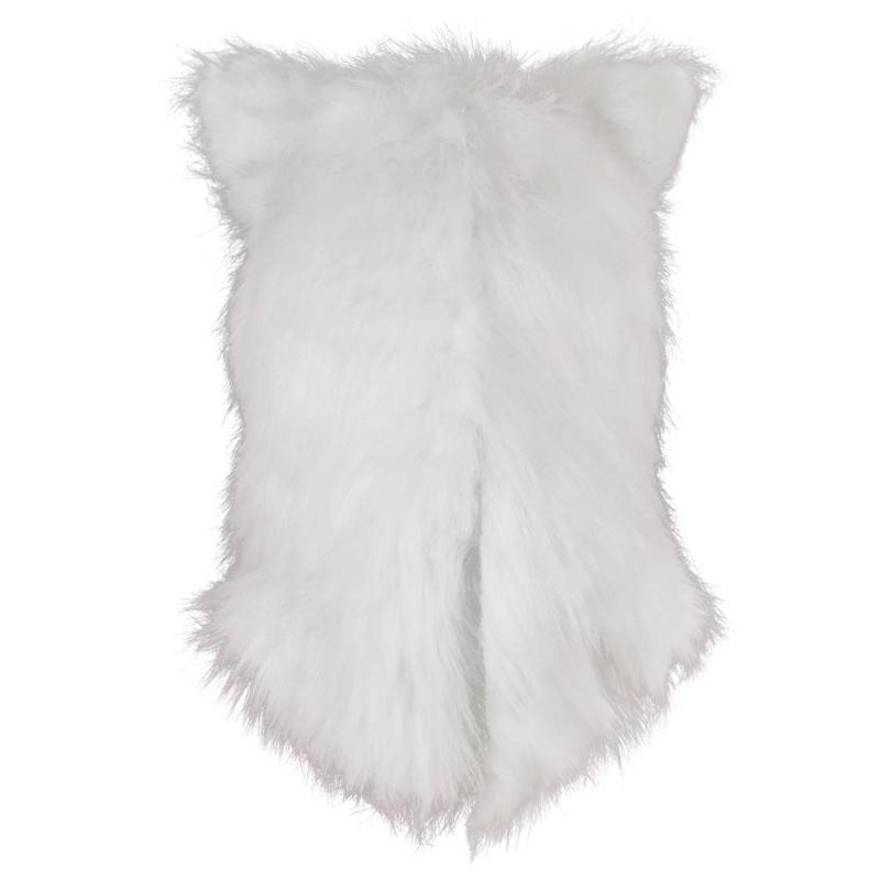 Cosmask Rörlig Mun Rävhuvudmask Konstpäls för Halloweenkostymer Fest