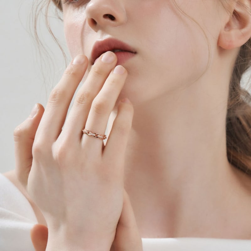 CRANNE Cubic Chain Open Ring C24RB096