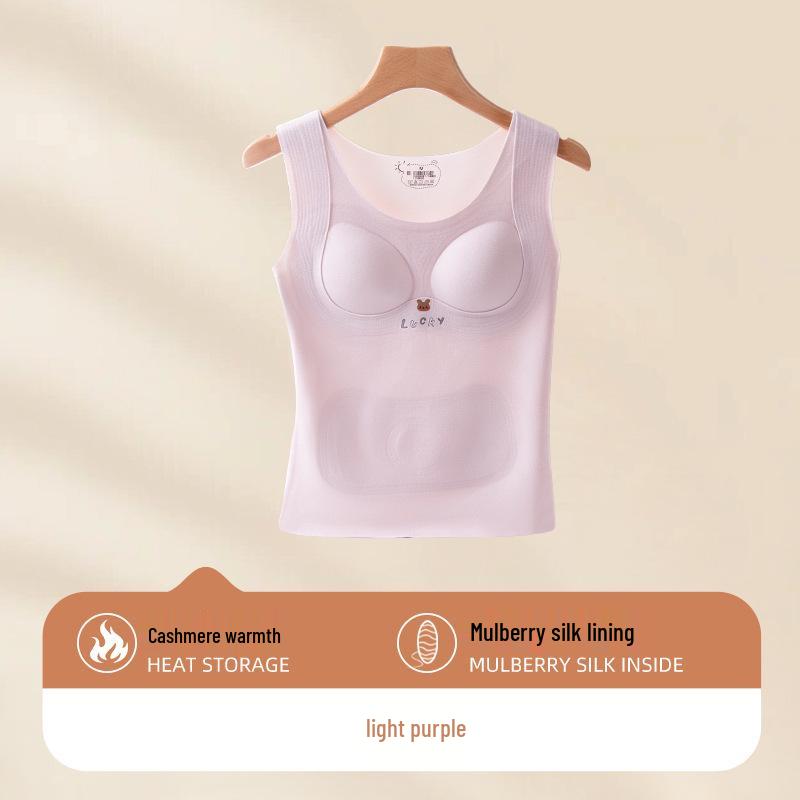 

New 2026 Warm Vest with Chest Pad for Teen Girls - Ideal for Autumn and Winter L (40-50 kg) фиолетовый