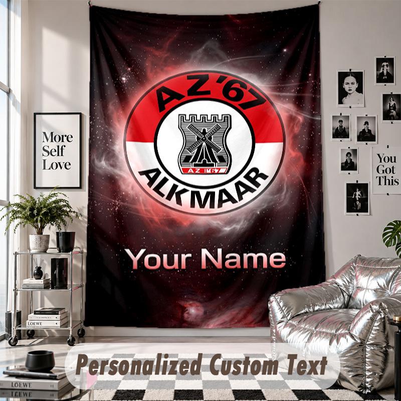 Wall Hanging Tapestry With Custom Name & Text, AZ Alkmaar Decorative Tapestry For Bedroom