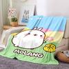 Cute Rabbit Flower Flannel Blanket Super Soft Warm Cozy Blanket for Sofa Bed Office Travel All‑Season Home Decor Gift