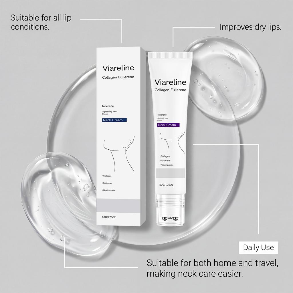 VIARELINE Collagen Moisturizing Neck Cream, Smooth and Hydrating Daily Neck Care