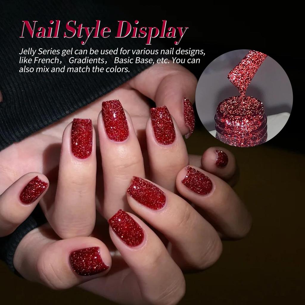 BORN PRETTY Gel Nagellack, Rot, Tiefes Weinrot, 6-Farben Set, Rote Kollektion, Klares Gel, UV- & LED-Kompatibel, Salonnägel, DIY Nail Art