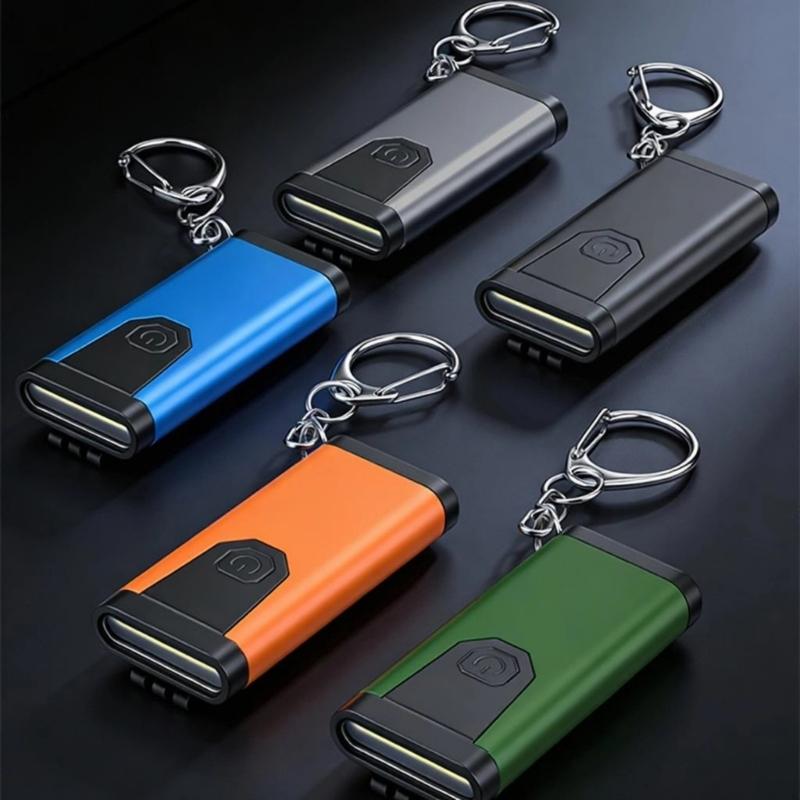Rechargeable Keychain Flashlight Waterproof LED Light With USB Charging Port For Travel Camping Hiking Outdoor