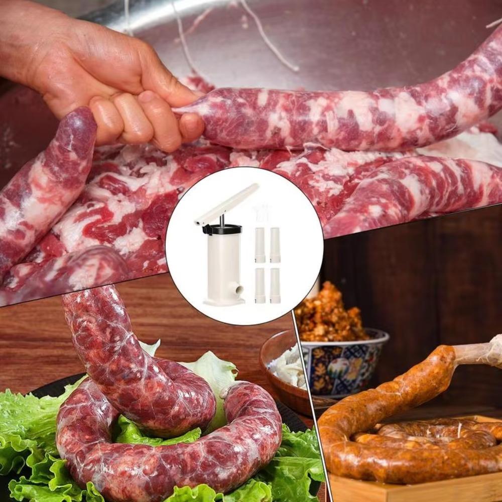 Large Capacity Manual Sausage Stuffer Homemade Sausage Filler Fast Meat Filling Machine  Cooks